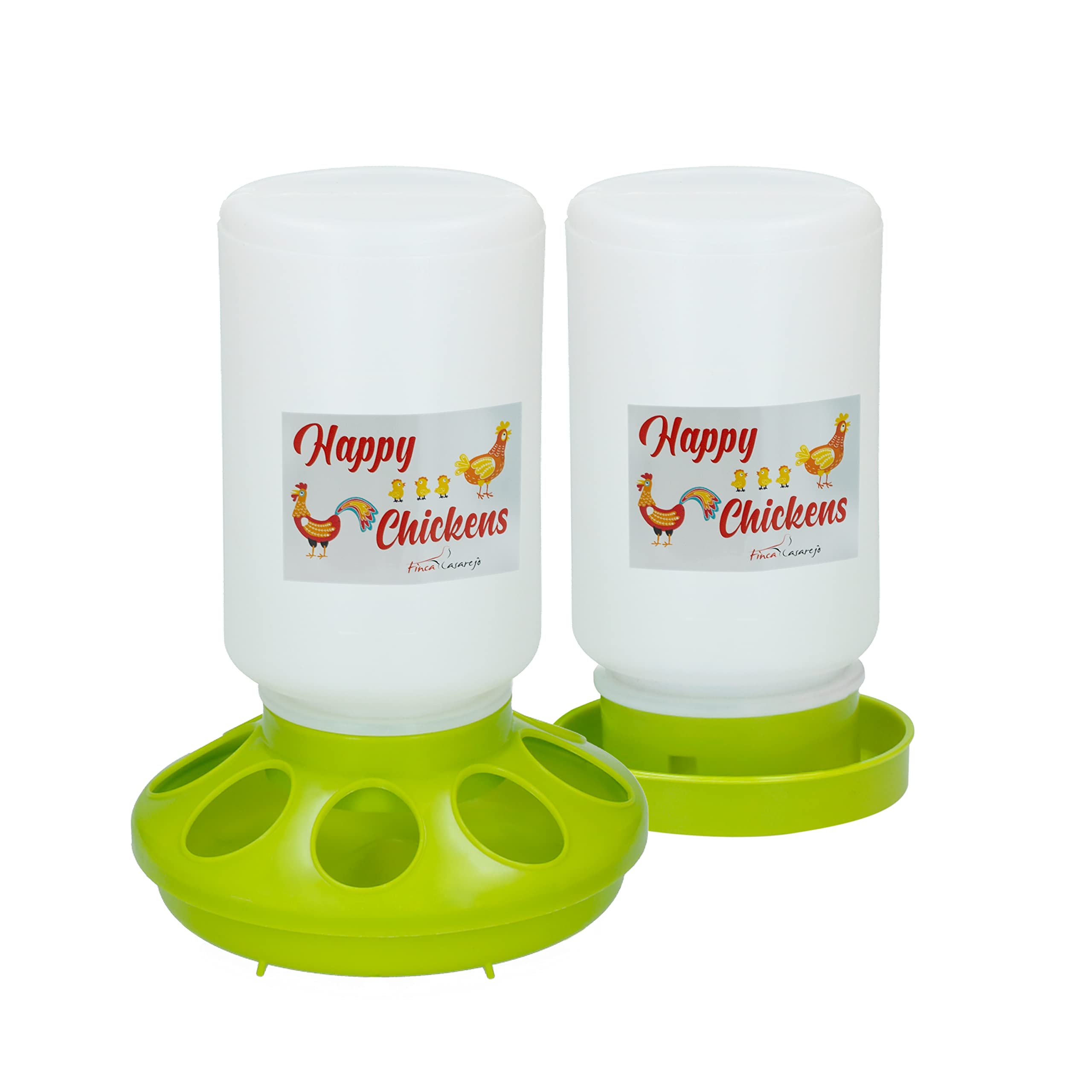 FINCA CASAREJO Poidło i karmnik dla piskląt i przepiórek - opakowanie 1 kg karmnika i poidło 1L Happy Chickens - Specjalna konstrukcja dla piskląt