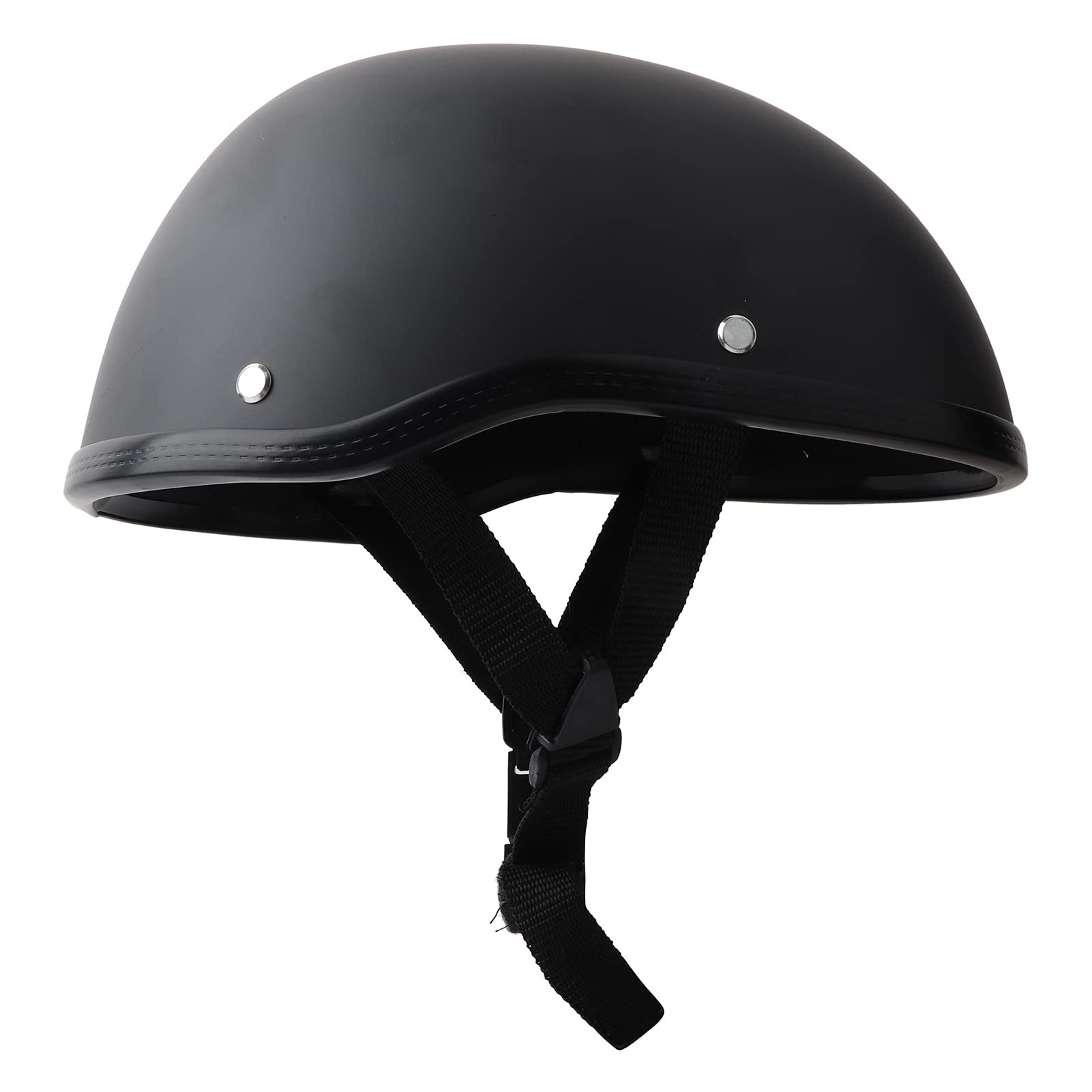 Półkask motocyklowy, retro, półskorupowy, matowy czarny kask ochronny z regulowanym paskiem szybkiego zapięcia, uniwersalny