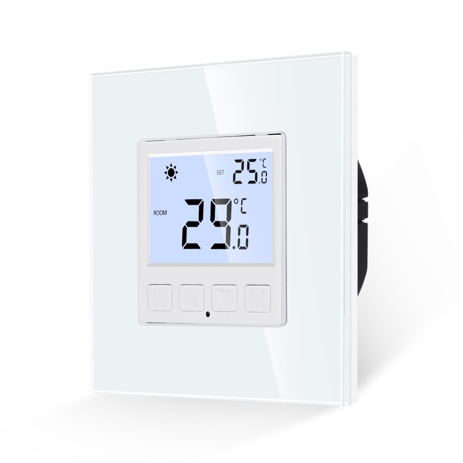 JIMEIDA Termostat cyfrowy, programowalny, do ogrzewania podłogowego, biały, do utrzymywania stałej temperatury, do elektrycznego ogrzewania i regulacji temperatury grzejnika biały normalny